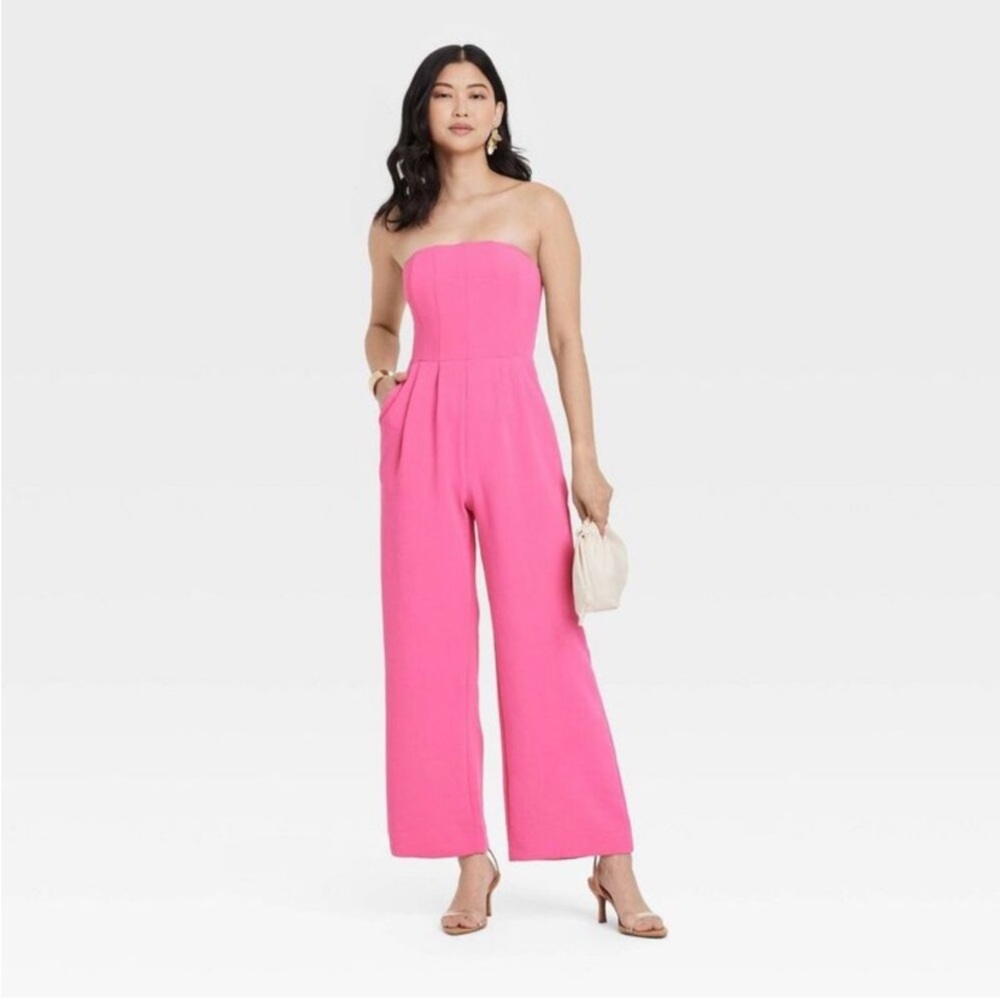 💕Pink Strapless Jumpsuit💕